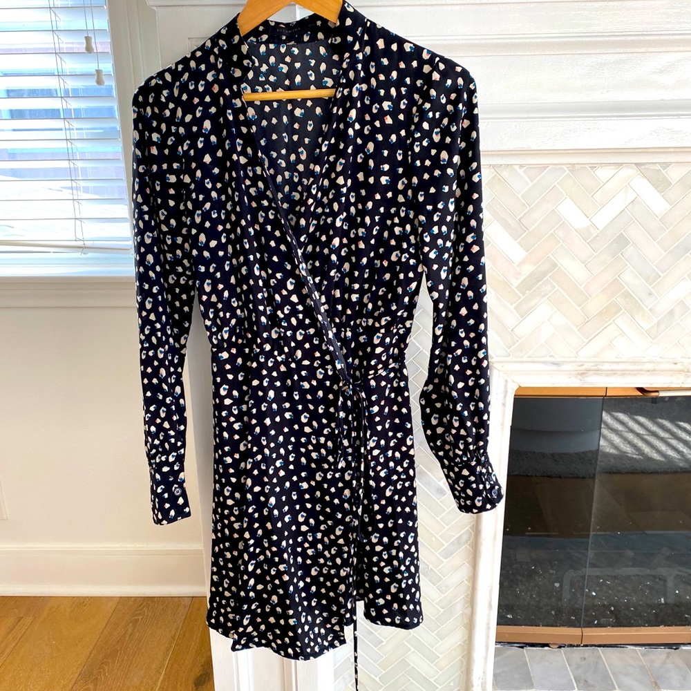 Elegant Black Silky Wrap Dress! (DVF style)